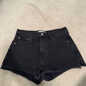 Abercrombie & Fitch Black Jean Shorts, The Mom Short High-Rise